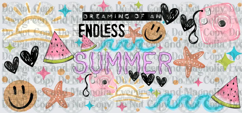 Dreaming Of An Endless Summer Collage Doodle Design