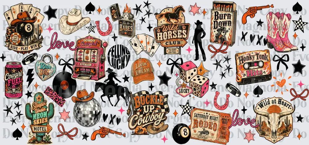 Western Cowgirl Lucky Charm Honky Tonk Rodeo Icons