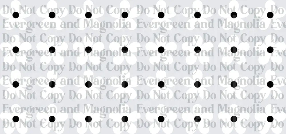 Black Polka Dot Grid Pattern on White Background