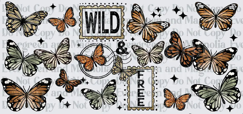 Wild & Free Boho Butterfly Collage with Stars