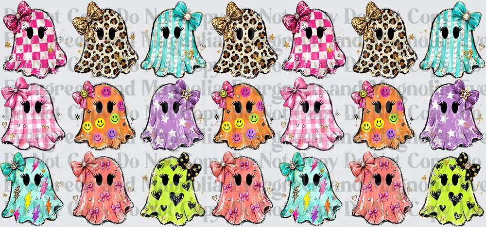 Groovy Boho Ghost Collection Leopard Checkered Smiley Bows