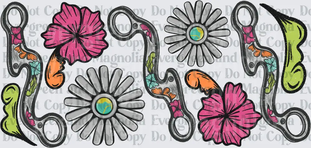 Floral Horse Bit Spur Rowel Boho Western Equestrian