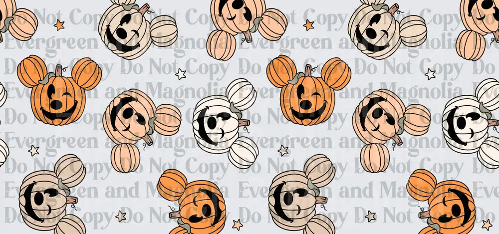 Halloween Mouse Ears Pumpkin Mummy Pattern