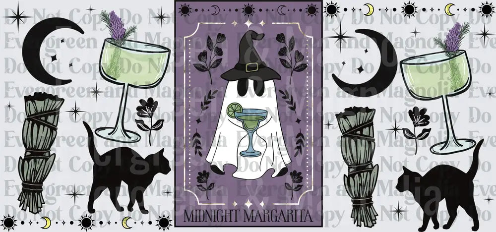 Midnight Margarita Ghost Witch Halloween Cocktail Wrap