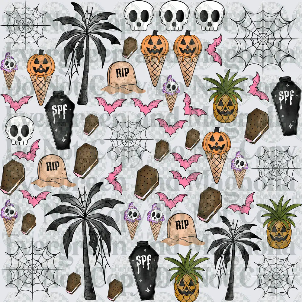 Spooky Summer Halloween Clipart Sheet Bundle