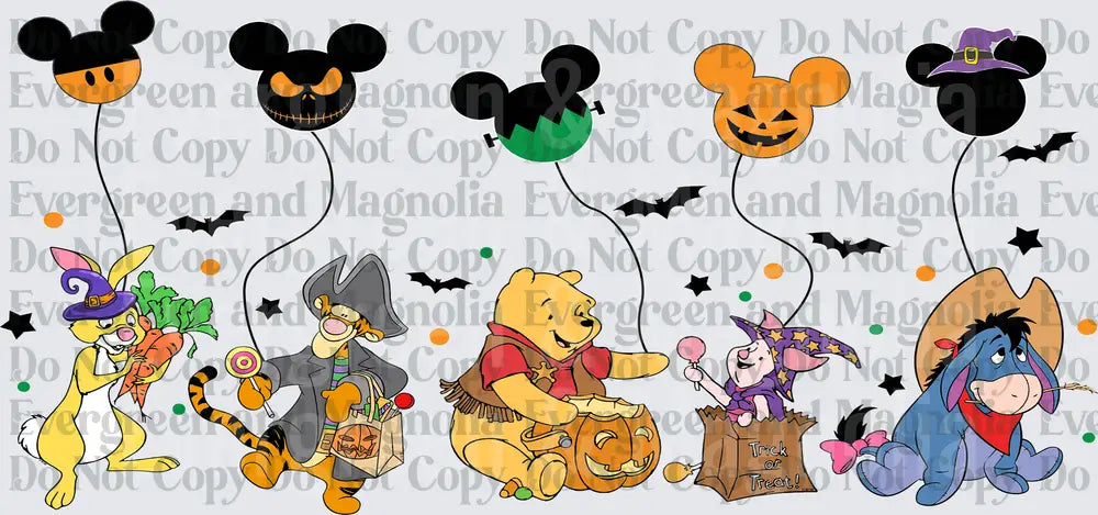 Halloween Pooh Friends Trick or Treat with Mickey Balloons