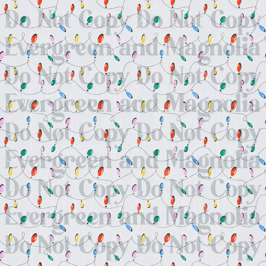 Colorful Christmas String Lights Repeat Pattern