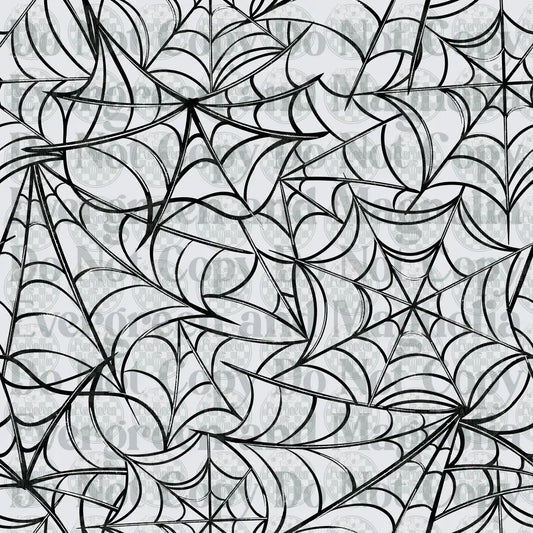 Black and White Overlapping Spider Web Pattern