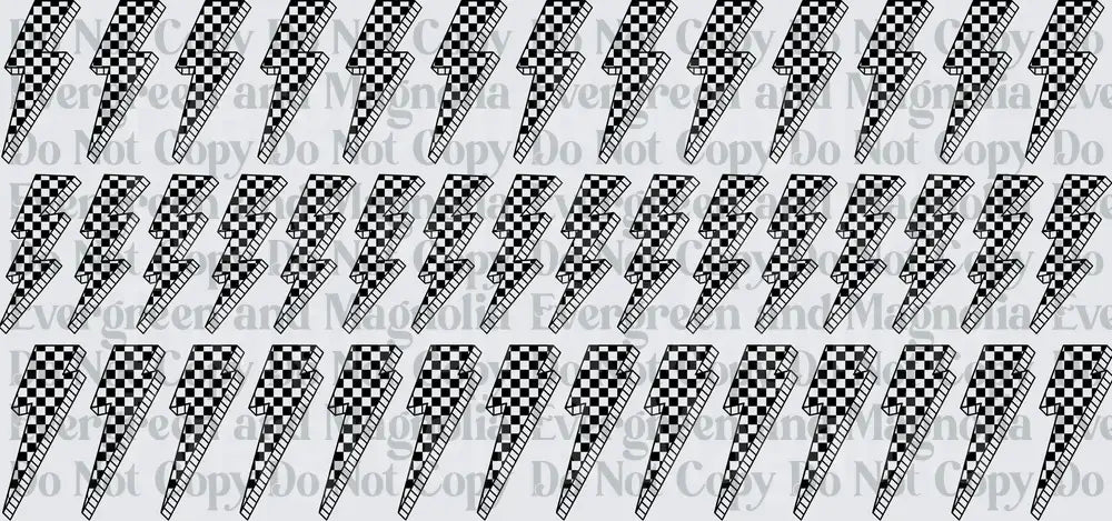 Black White Checkered Lightning Bolt Pattern