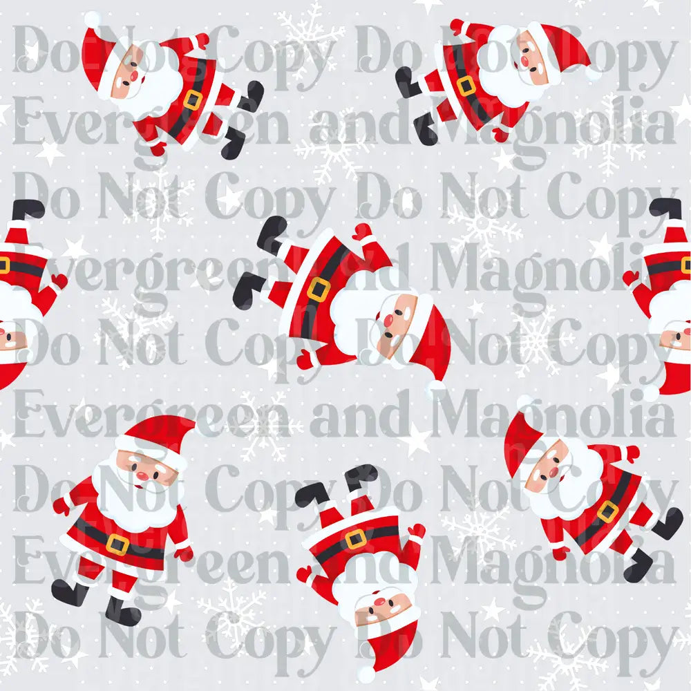 Cute Santa Claus Tumbling Pattern with Snowflakes