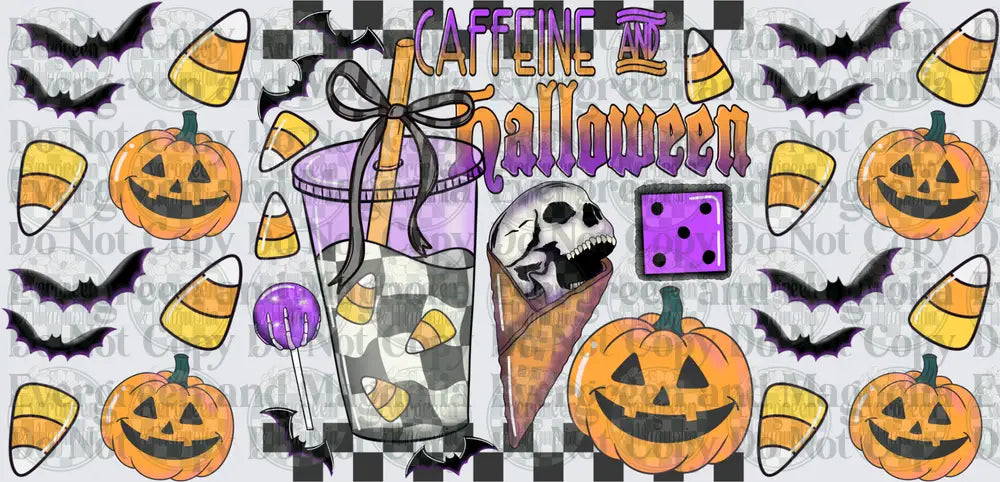 Caffeine and Halloween Spooky Drinks Candy Corn Pumpkins