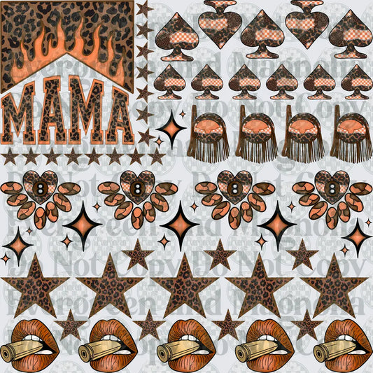 Leopard Print Mama Gang Sheet Boho Western Elements
