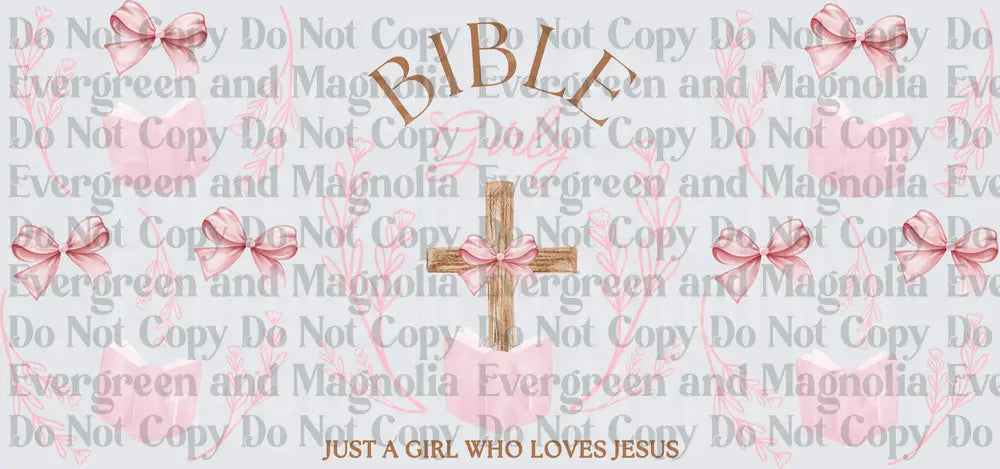 Bible Girly Just A Girl Who Loves Jesus Pink Cross Floral