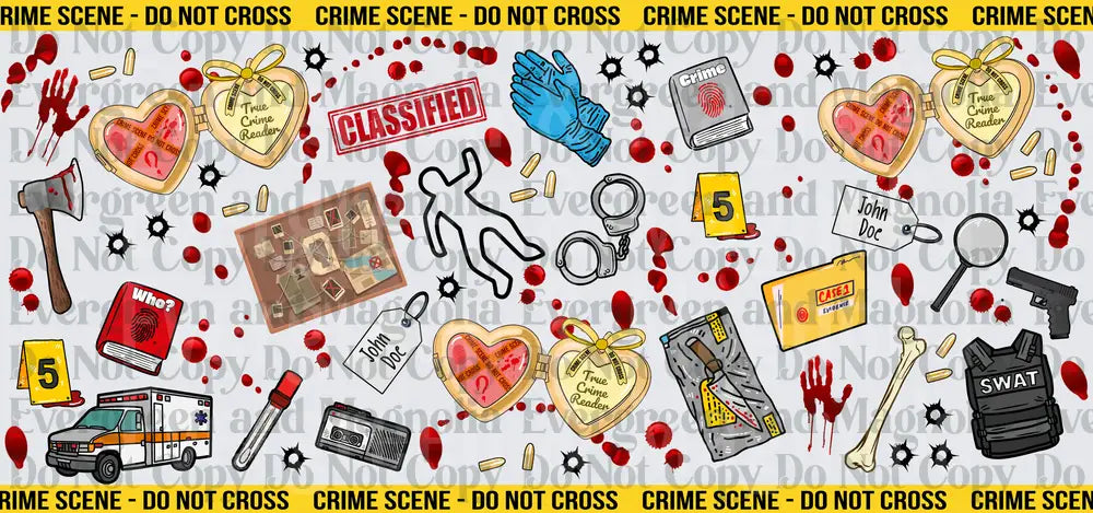 True Crime Reader Heart Locket Murder Mystery Pattern