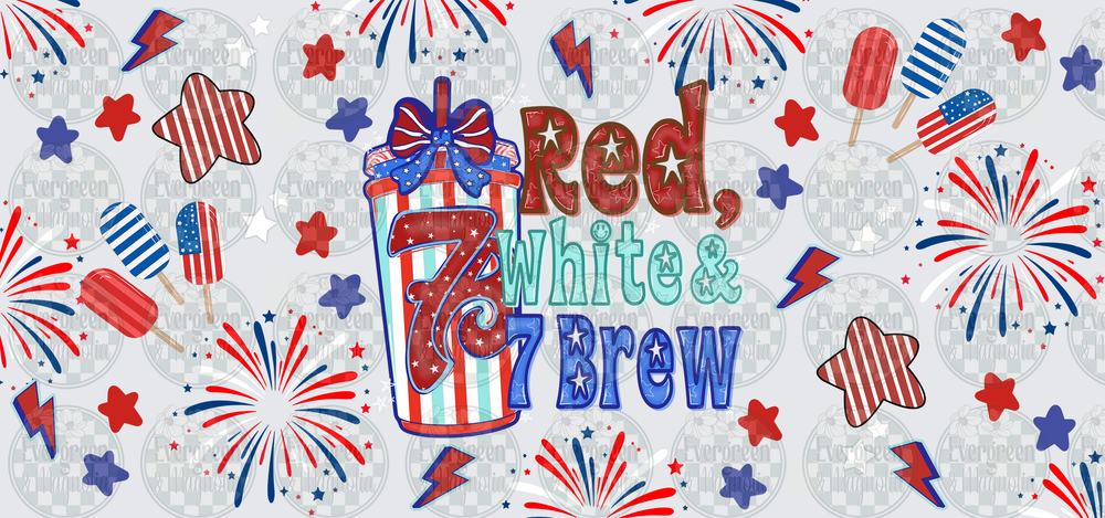 Red White & Brew Patriotic Cup Wrap 4th of July