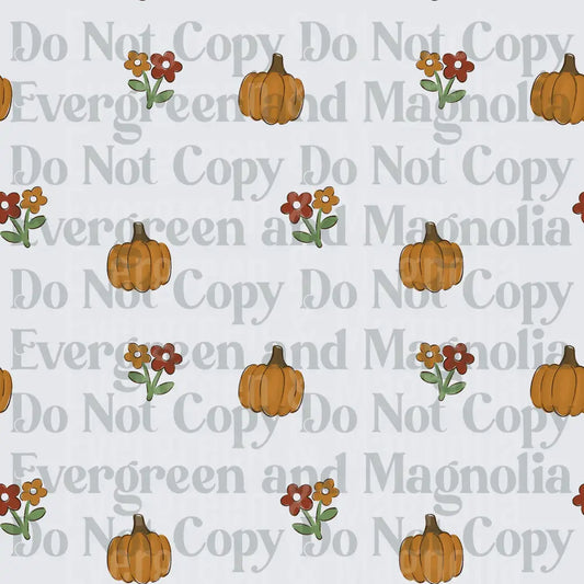 Fall Pumpkin and Wildflower Repeat Pattern