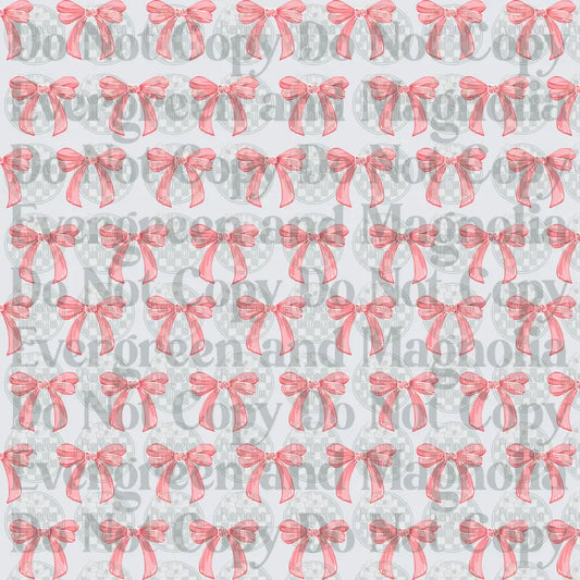 Pink Ribbon Bow Seamless Repeat Pattern