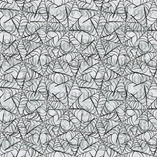 Black and White Overlapping Spiderweb Seamless Pattern