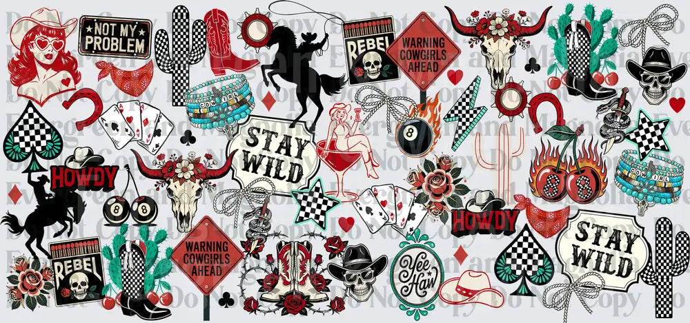 Western Cowgirl Rebel Stay Wild Howdy Yee Haw Elements