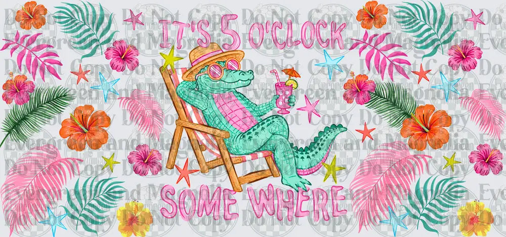It's 5 O'Clock Somewhere Tropical Alligator Beach Chair