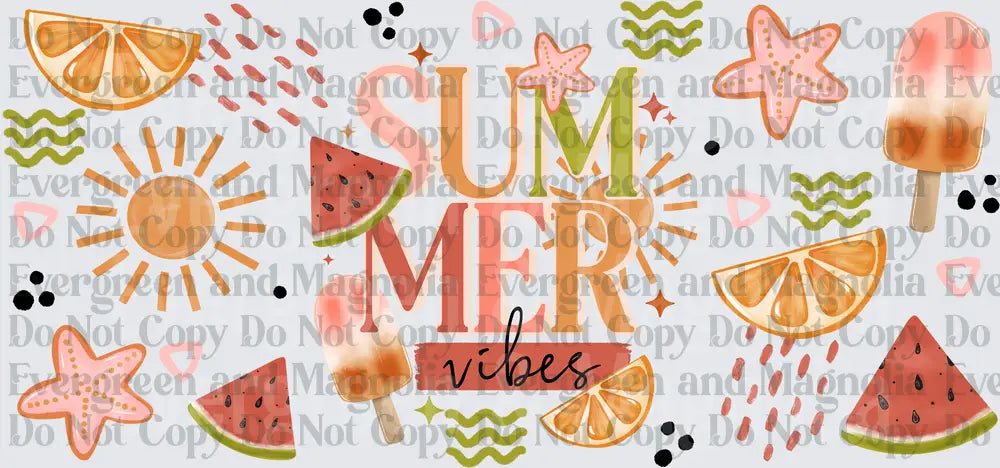 Summer Vibes Watermelon Citrus Popsicle Boho Collage