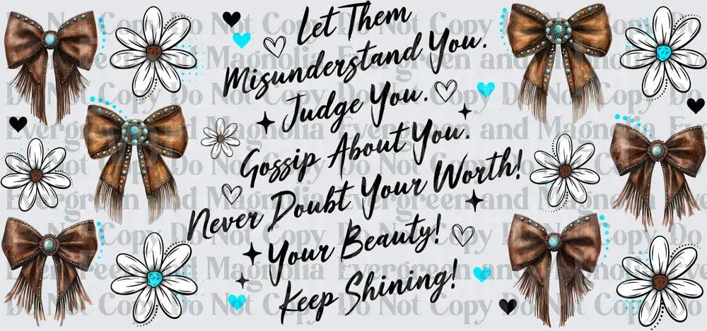 Let Them Western Leather Bow Daisy Empowerment Quote