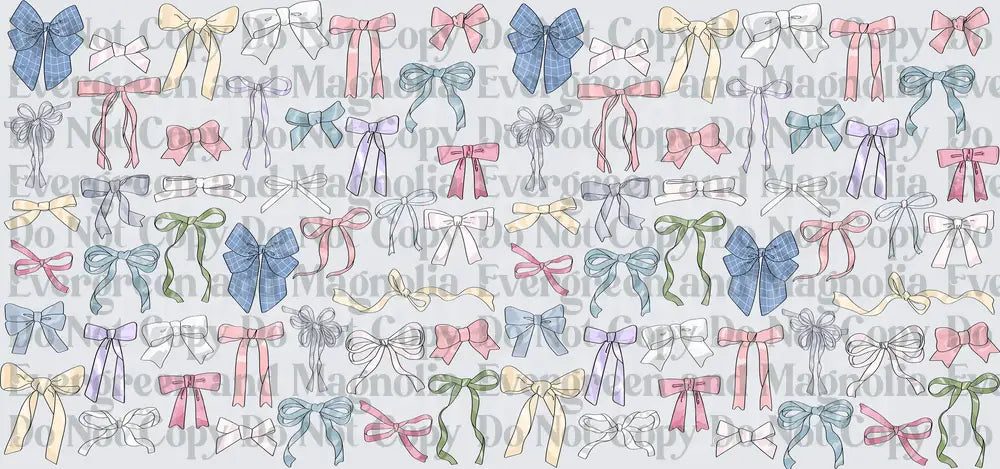 Pastel Ribbon Bows Coquette Aesthetic Watercolor Pattern
