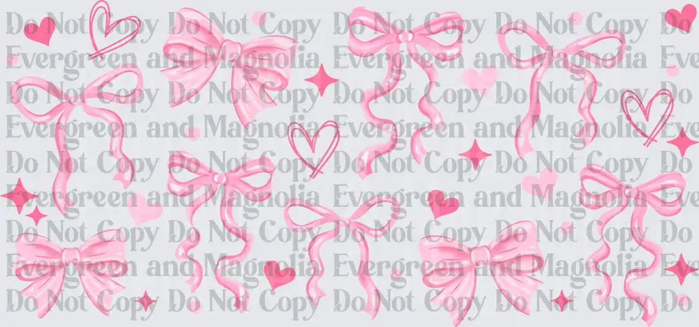 Coquette Pink Bows Hearts & Sparkles Pattern