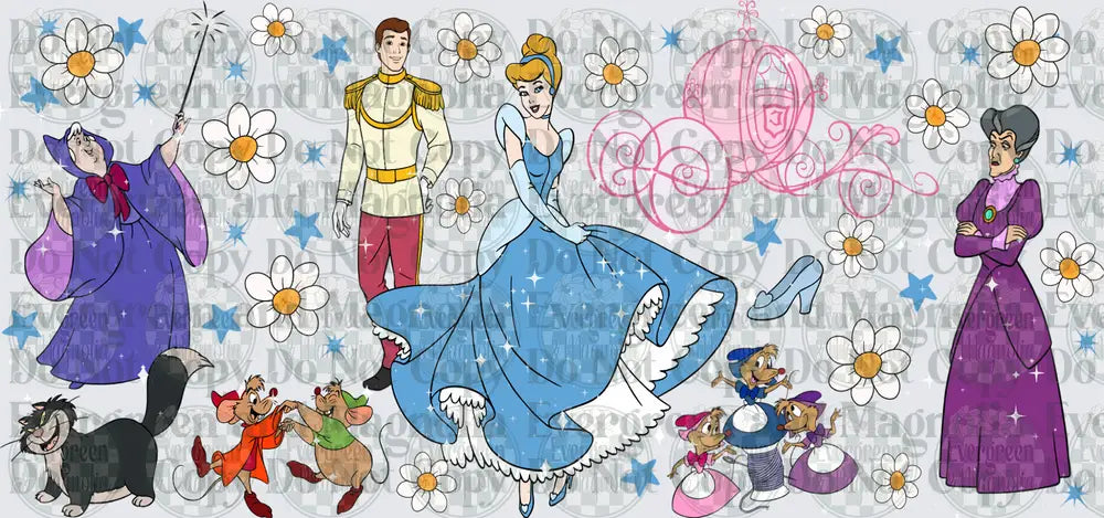 Fairy Tale Princess Characters with Carriage and Magic Wand