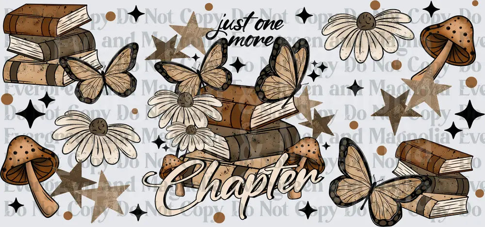 Just One More Chapter Boho Books Butterfly Mushroom