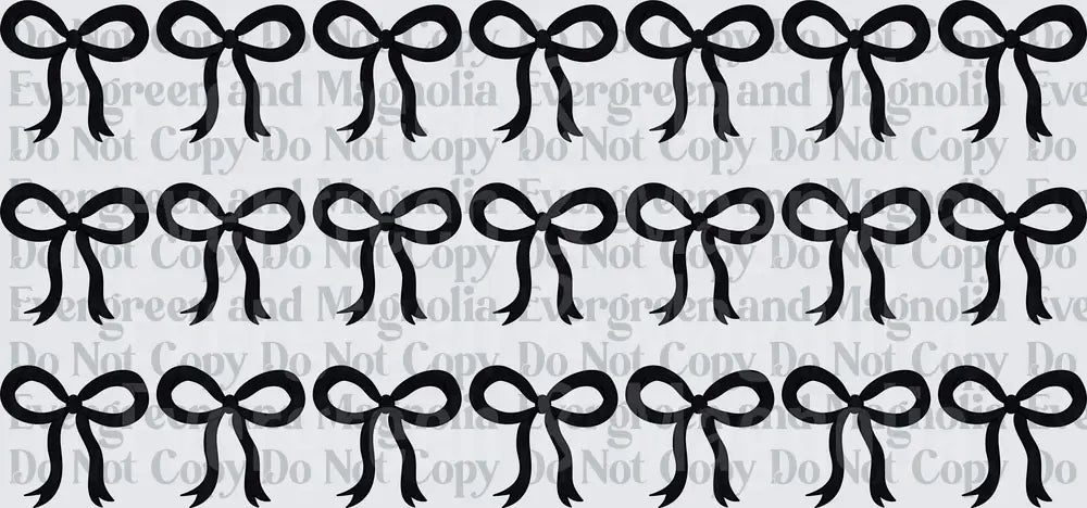 Black Ribbon Bow Pattern Repeat Rows Silhouette