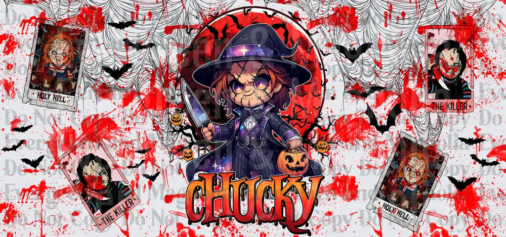 Chibi Killer Doll Witch Halloween Horror Blood Splatter