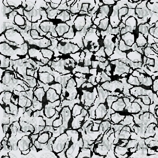 Black and White Cracked Earth Texture Pattern
