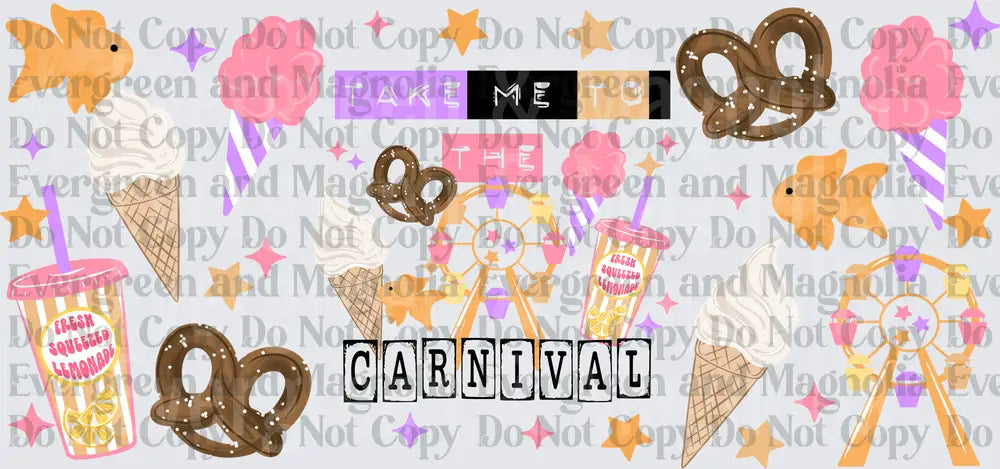 Take Me To The Carnival Cute Fair Food Icons Design