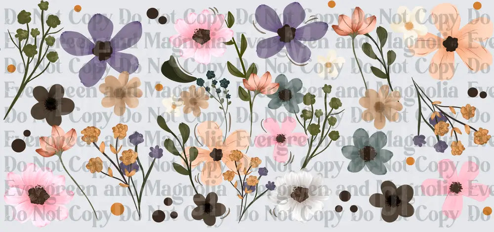 Boho Wildflower Floral Scatter Mix Pastel Blooms