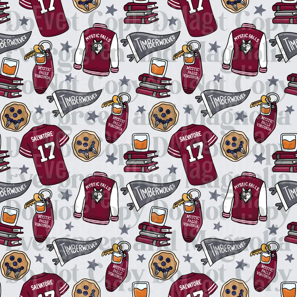 Mystic Falls Timberwolves Salvatore 17 Pattern