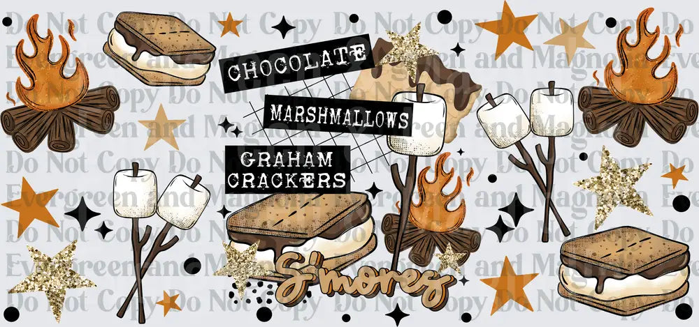 S'mores Campfire Chocolate Marshmallows Graham Crackers