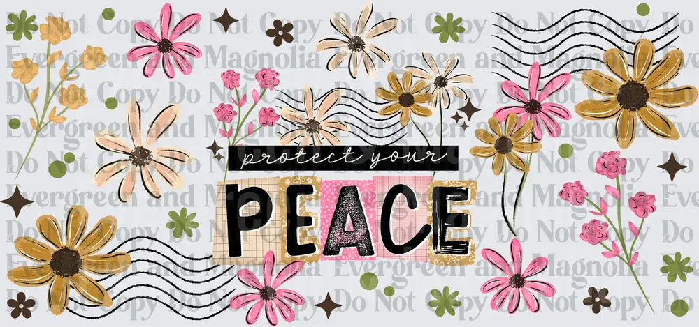 Protect Your Peace Boho Floral Wildflower Collage