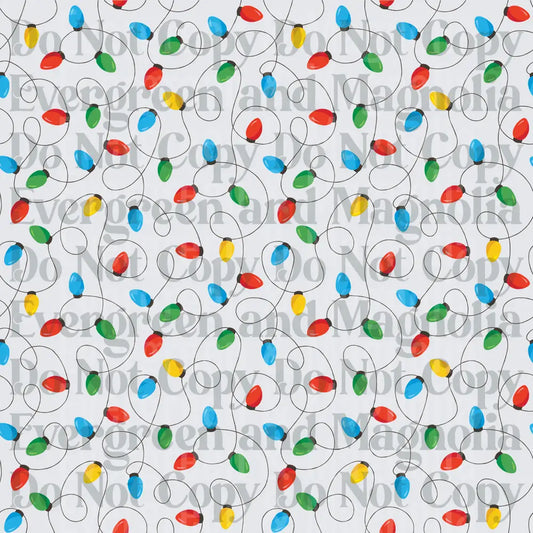 Tangled Christmas Light Bulbs Colorful Holiday Pattern