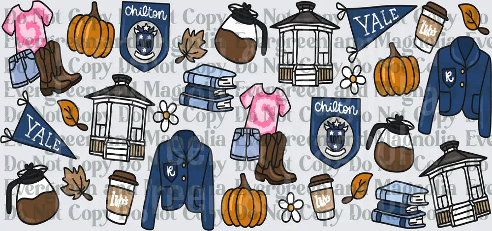 Gilmore Girls Inspired Icons Pattern Stars Hollow Elements