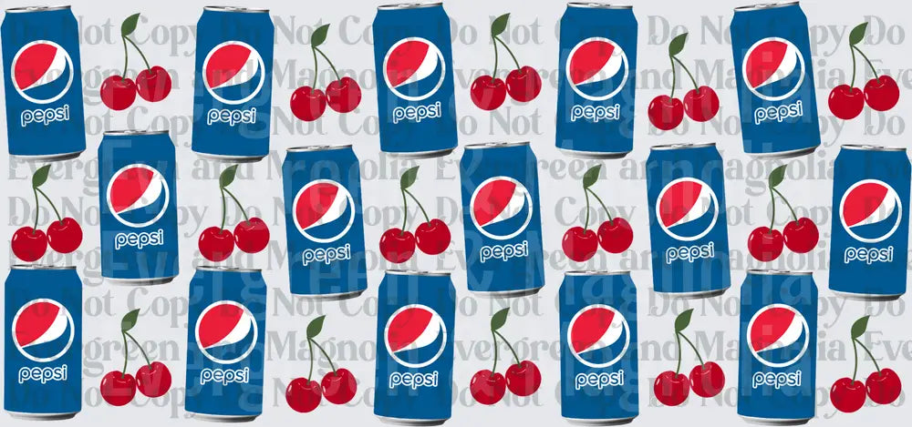 Soda Cans and Cherries Repeat Pattern