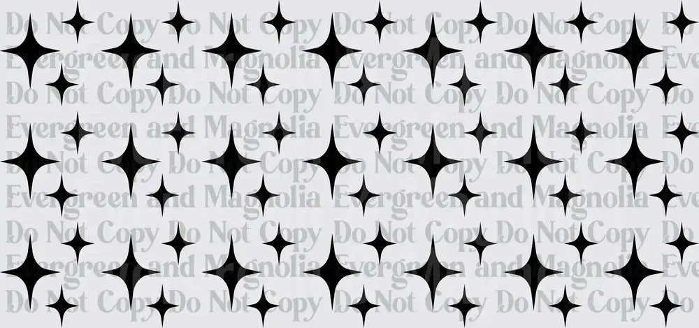 Black Four-Point Sparkle Stars Repeat Pattern