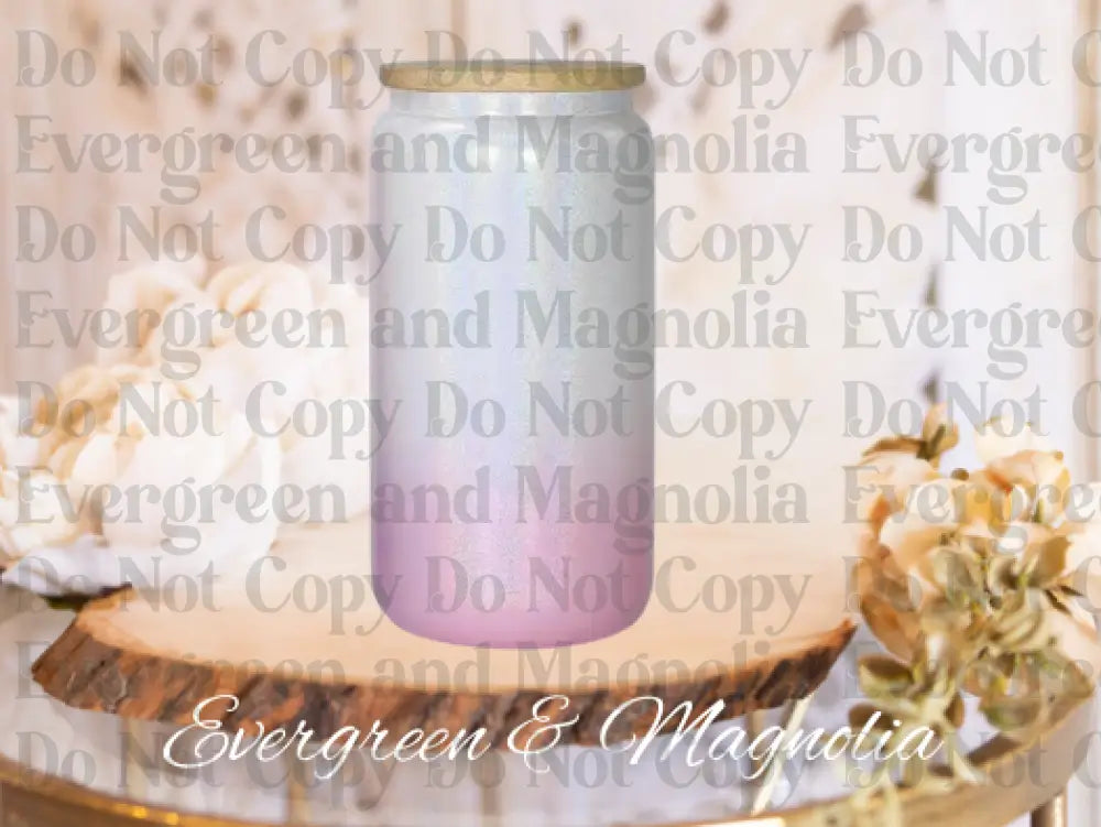 Create your own cup! Pink and white ombre Glass