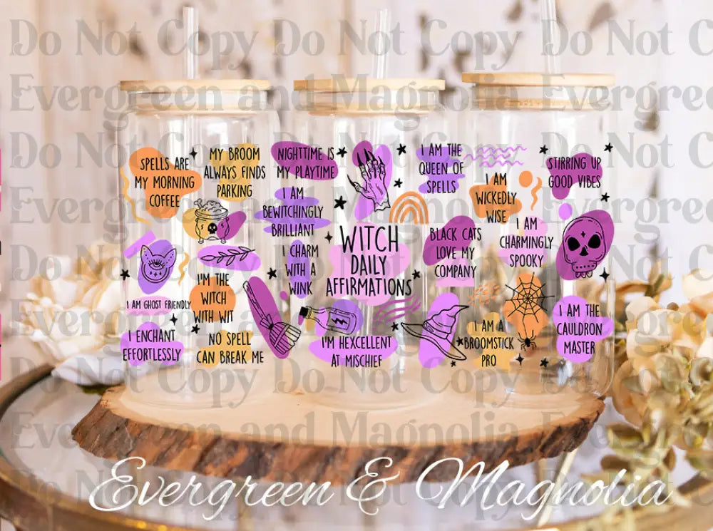 witch daily affirmations UV DTF print